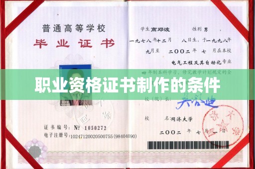 和硕职业资格证书制作的条件